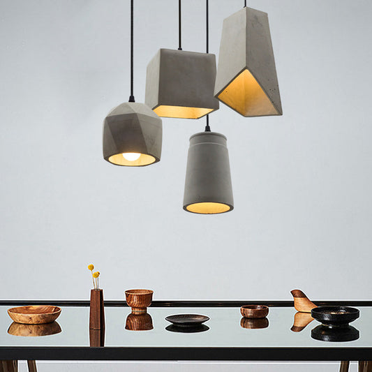 Industrial Cement Pendant Light – Concrete Pendant Lamp in Modern Design for Dining Room and Kitchen