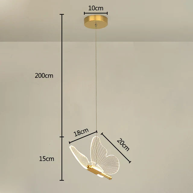 Butterfly LED Pendant Light - Modern Design Lamp for Living Room and Bedroom
