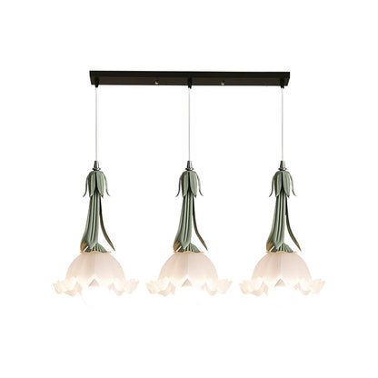 Pendant Light with Floral Motif – Romantic Hanging Light for Dining Room and Living Room