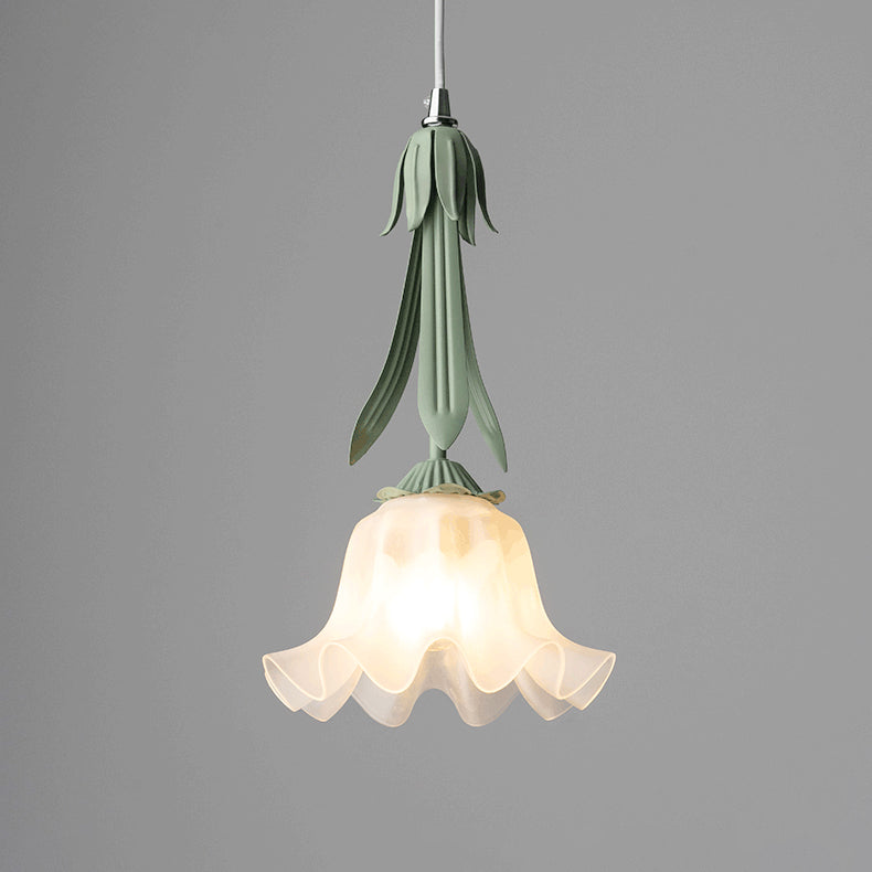 Pendant Light with Floral Motif – Romantic Hanging Light for Dining Room and Living Room