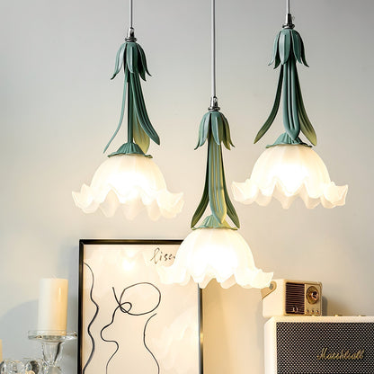 Pendant Light with Floral Motif – Romantic Hanging Light for Dining Room and Living Room