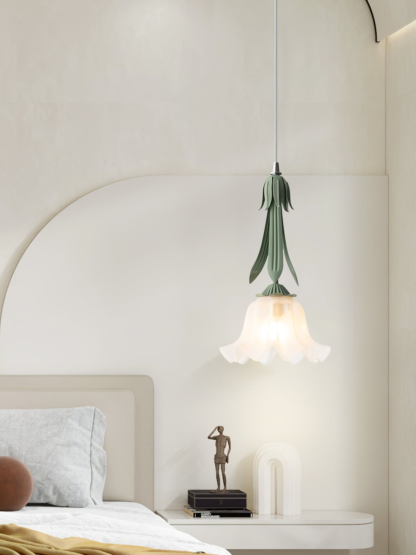 Pendant Light with Floral Motif – Romantic Hanging Light for Dining Room and Living Room