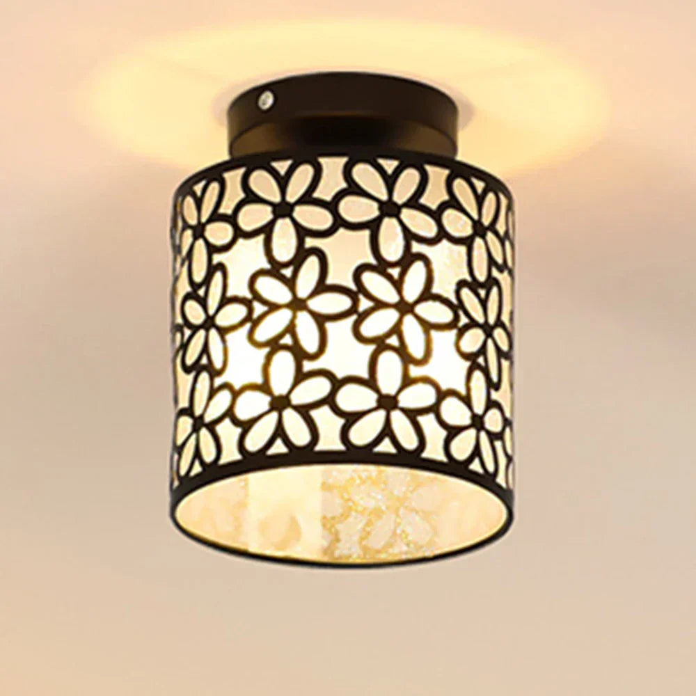 Floral Pattern Ceiling Light – Modern Lamp with Floral Decoration for Living Room and Hallway