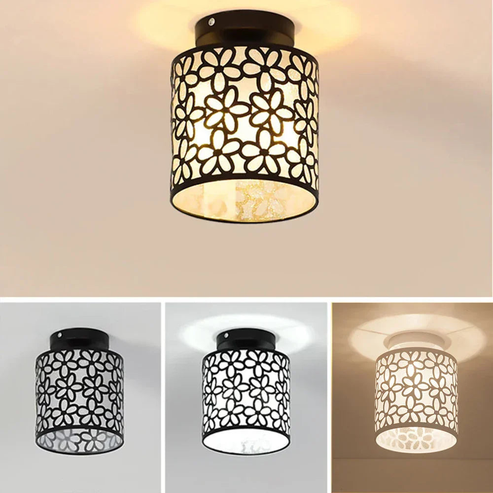 Floral Pattern Ceiling Light – Modern Lamp with Floral Decoration for Living Room and Hallway