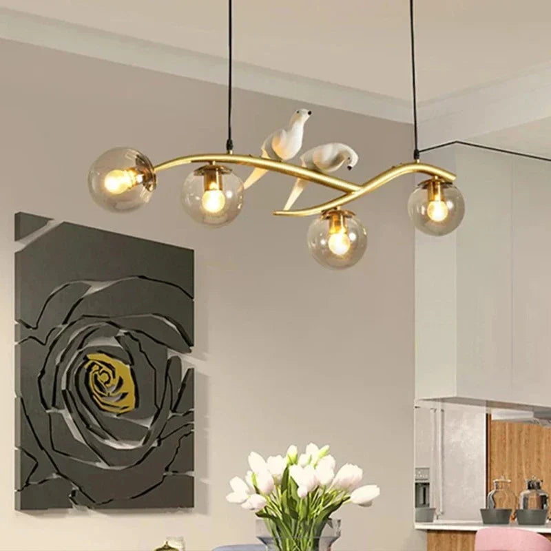 Elegant Bird Chandelier – Creative Pendant Light with Glass Lamps