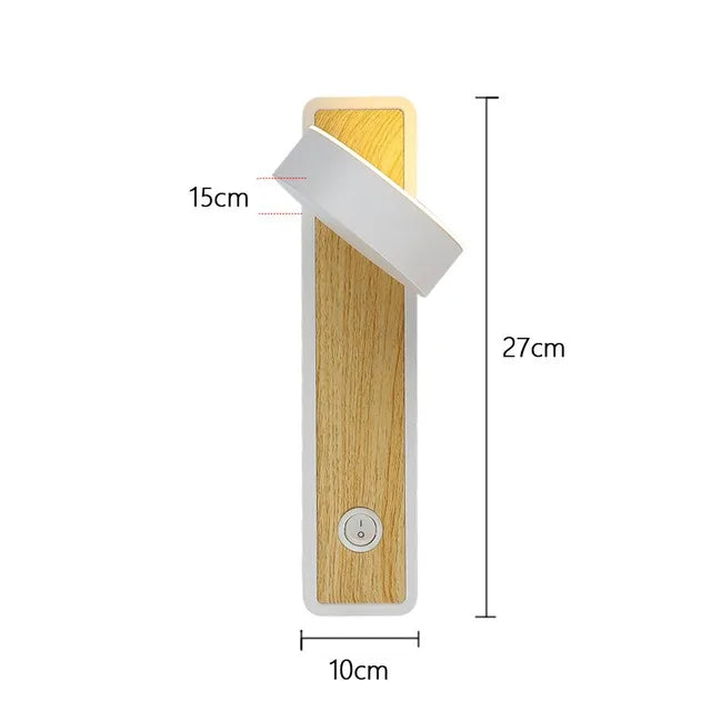 Modern LED Wall Light in Nordic Style – Wood Look for Living Room and Bedroom