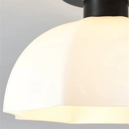 Elegant Ceramic Ceiling Light with Glass – Vintage Chandelier for Living Room and Hallway