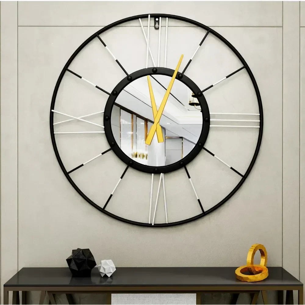 Modern Metal Wall Clock with Roman Numerals – Stylish Decoration for Living Room and Office