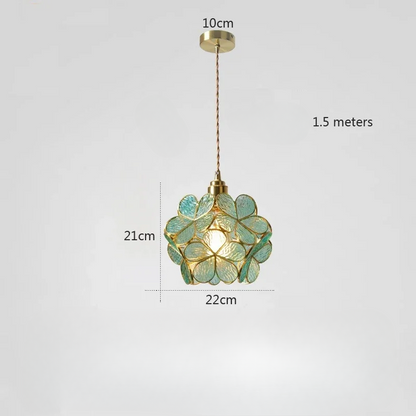 Colourful Crystal Pendant Light in Flower Design - Handmade Hanging Lamp for Living Room & Dining Room