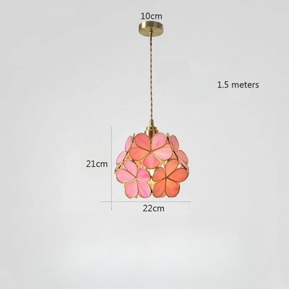 Colourful Crystal Pendant Light in Flower Design - Handmade Hanging Lamp for Living Room & Dining Room