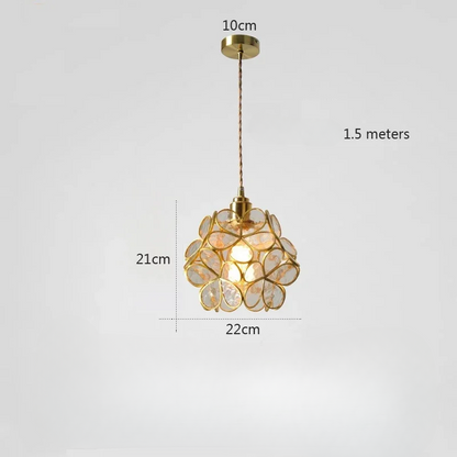 Colourful Crystal Pendant Light in Flower Design - Handmade Hanging Lamp for Living Room & Dining Room