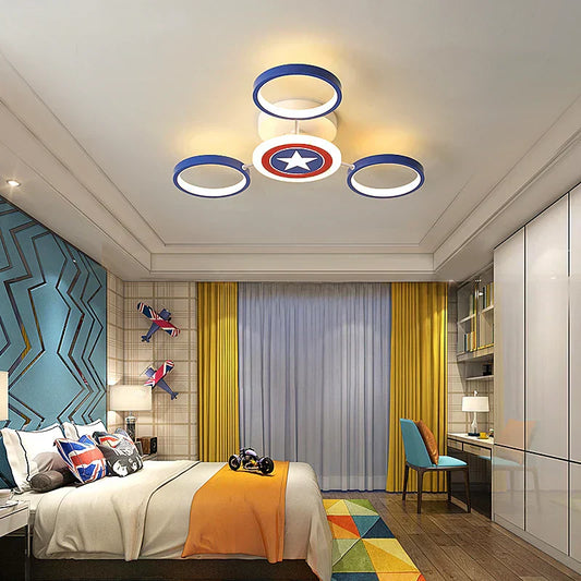 Children's Room LED Ceiling Light with Star Motif – Modern Design for Boys' Rooms, Dimmable