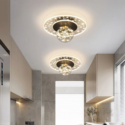 Crystal Ceiling Light with Modern Design - Ideal for Hallways and Entrances