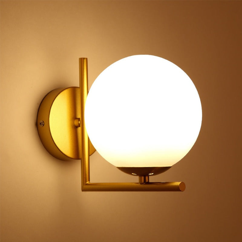 Modern Round Wall Lamp with Glass Sphere – Elegant Wall Mount for Bedroom and Living Room