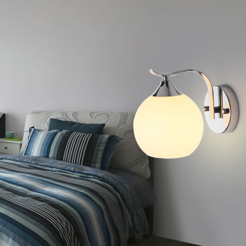 Modern Round Wall Lamp with Glass Sphere – Elegant Wall Mount for Bedroom and Living Room